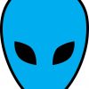 Blue Alien bumper sticker