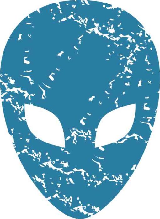 Blue Grunge Alien bumper sticker
