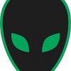 Black and Green Alien bumper sticker