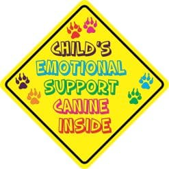 6in x 6in Child's Emotional Support Canine Inside Sticker