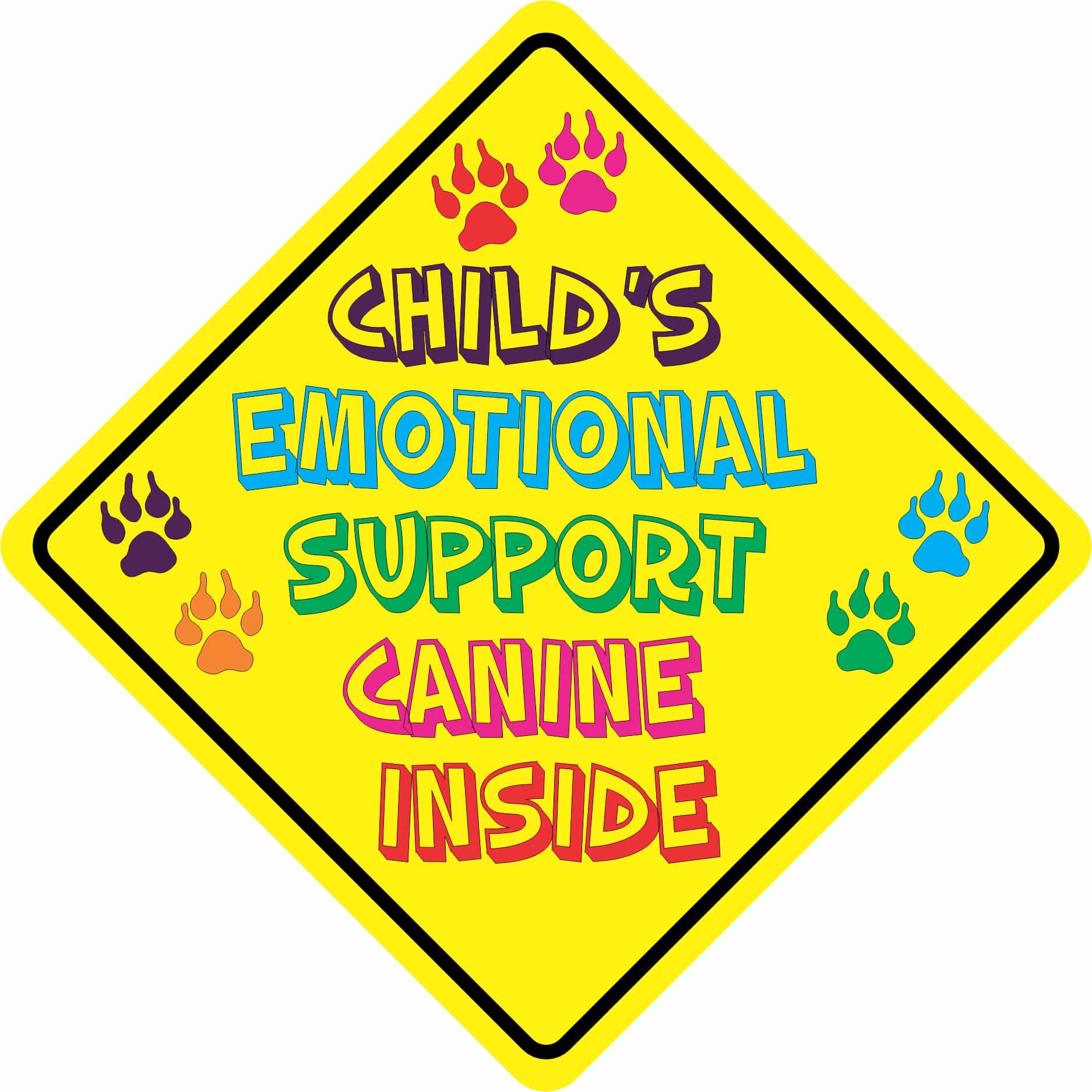 6in x 6in Child's Emotional Support Canine Inside Sticker