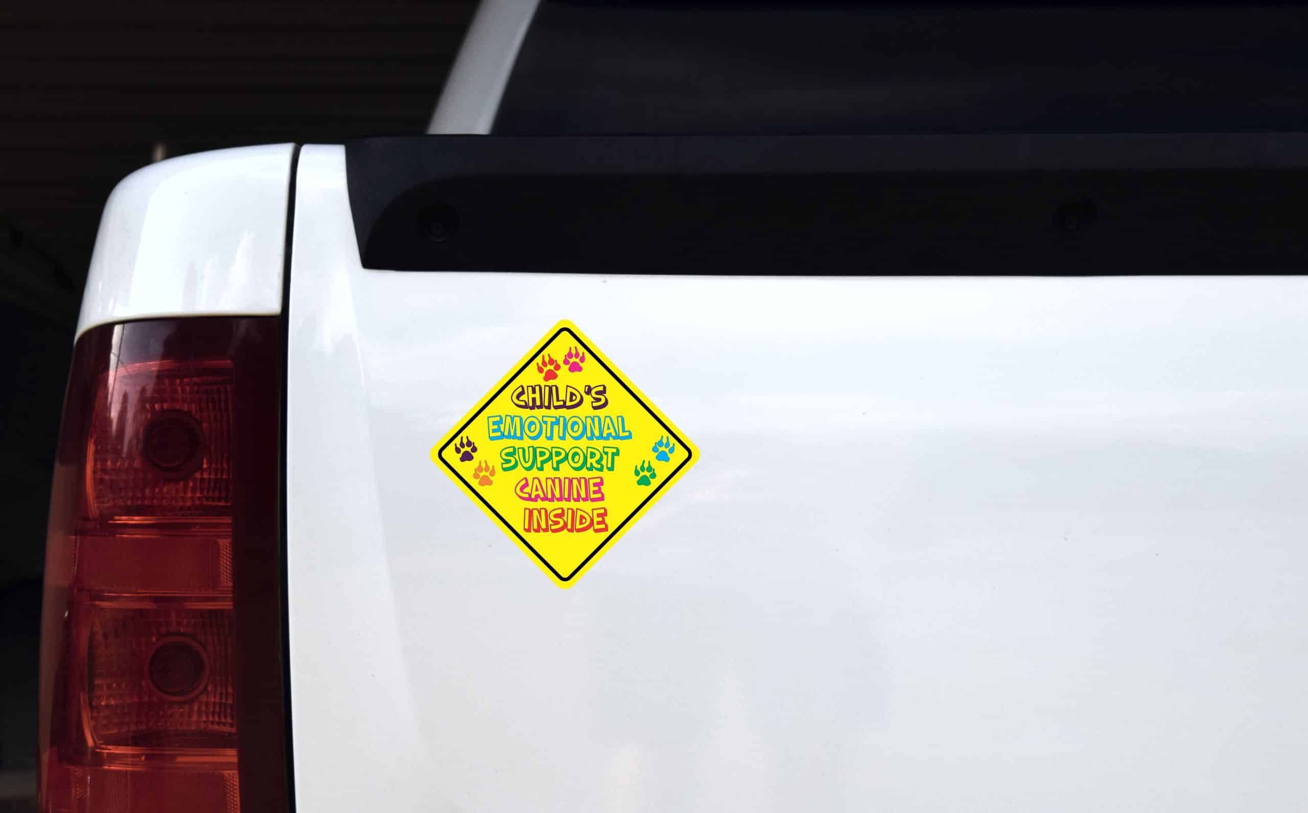6in x 6in Childs Emotional Support Canine Inside Magnet - Image 3