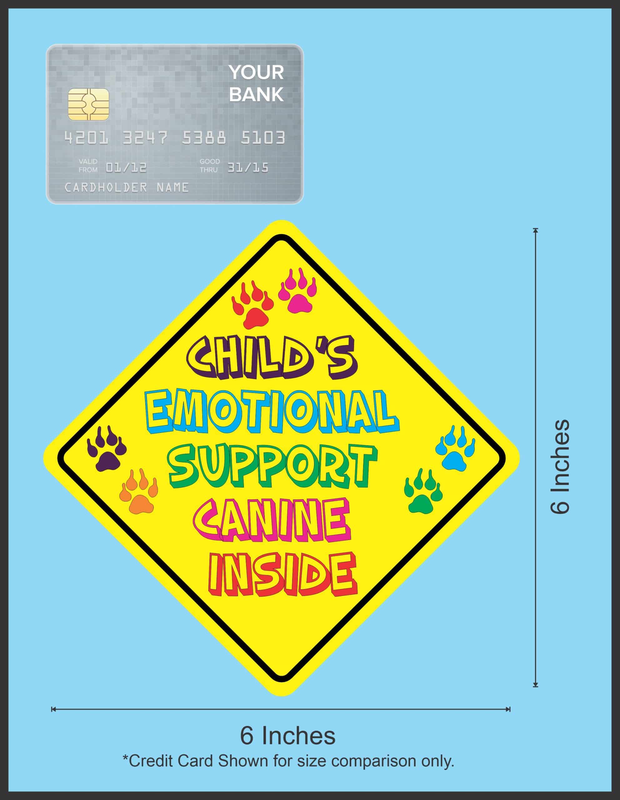 6in x 6in Childs Emotional Support Canine Inside Magnet - Image 4