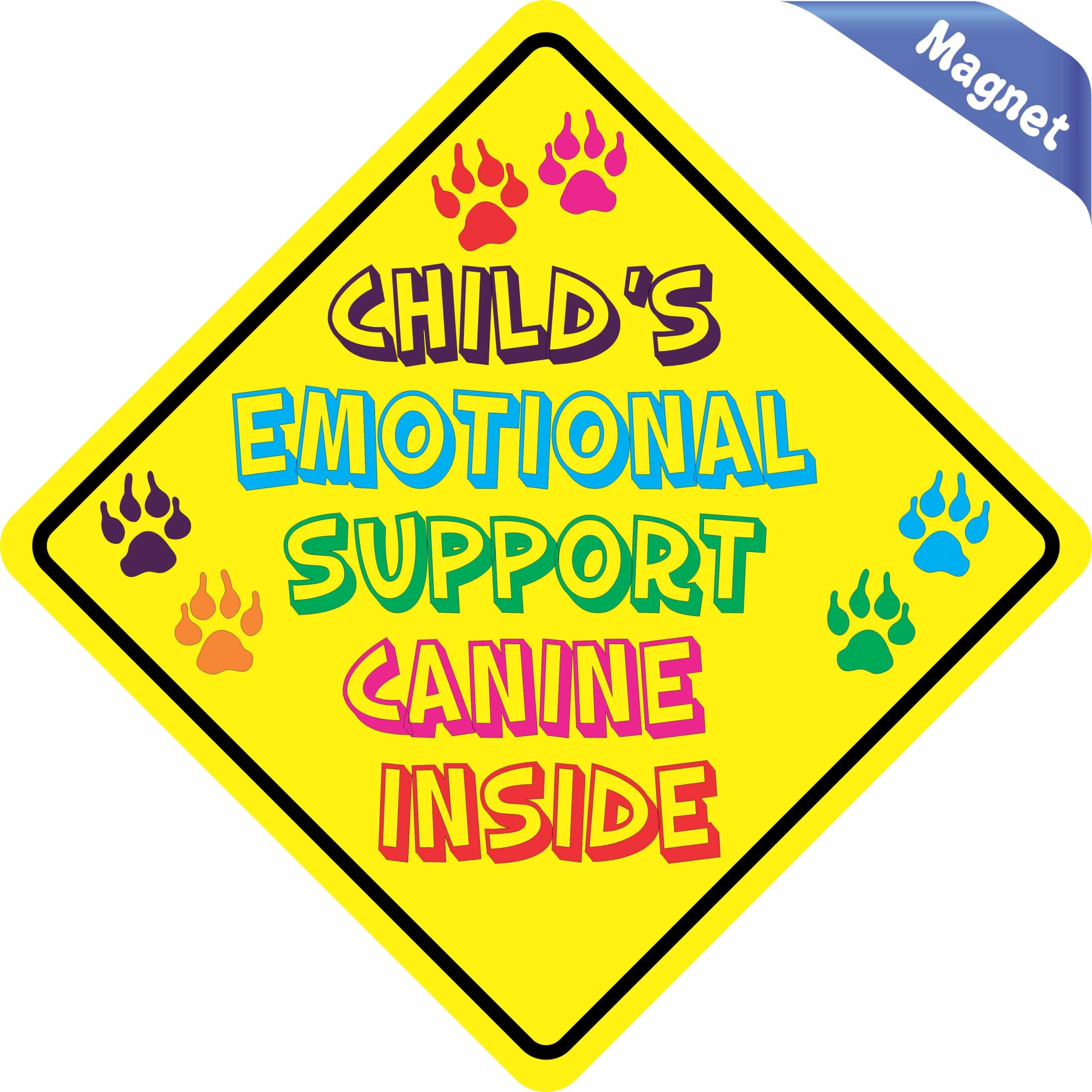 6in x 6in Childs Emotional Support Canine Inside Magnet - Image 2