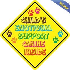Alternative view of 6in x 6in Child's Emotional Support Canine Inside Sticker