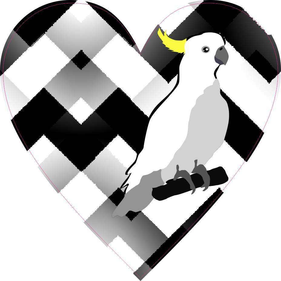 Cockatoo Heart decal