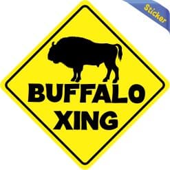 Alternative view of 6in x 6in Buffalo Crossing Sticker