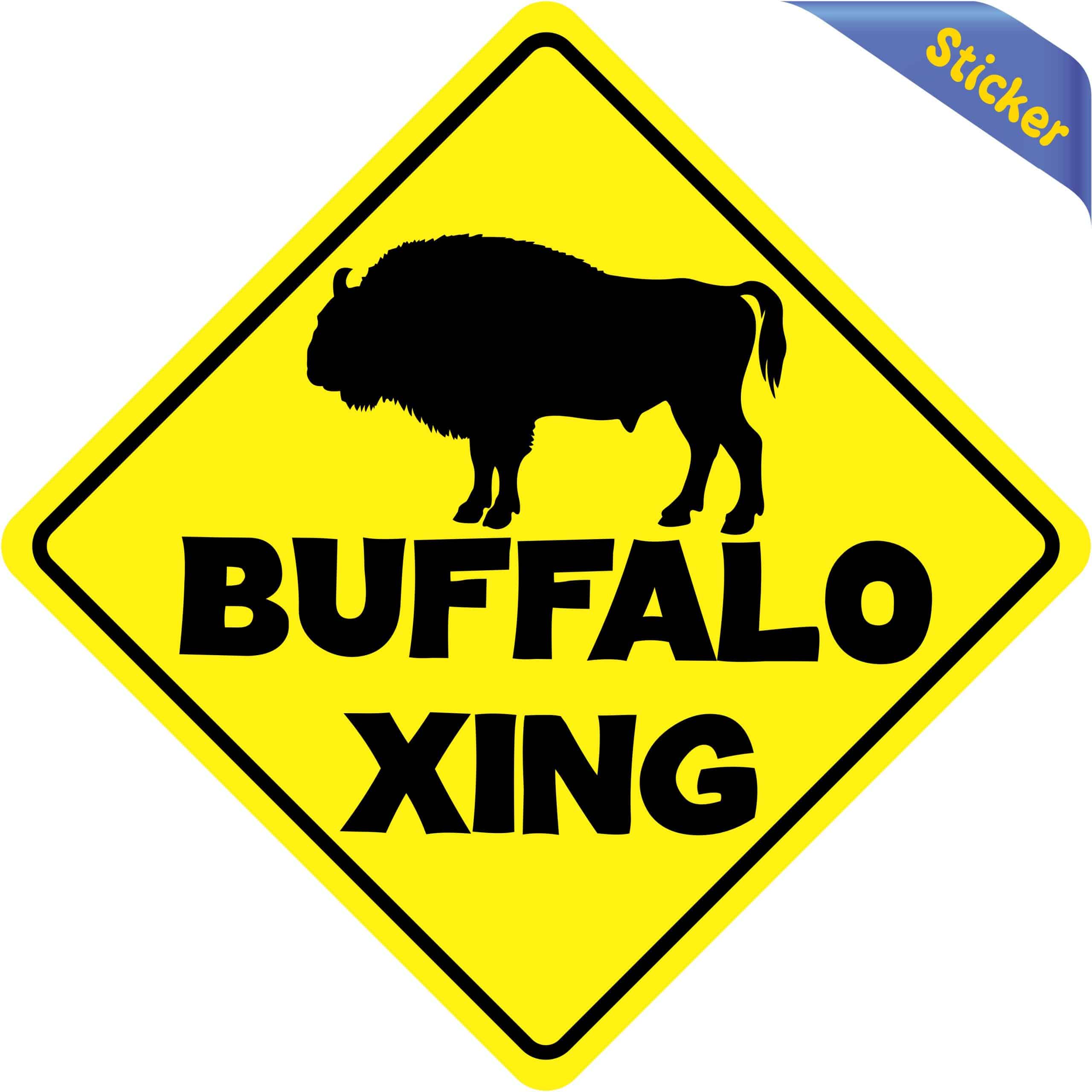 6in x 6in Buffalo Crossing Sticker - Image 2