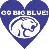 Go Big Blue Heart sticker
