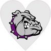 Bulldog Mascot Heart sticker