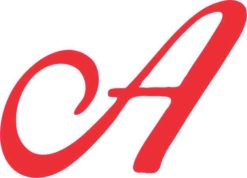 Red Cursive A Monogram sticker