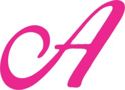 Pink Cursive A Monogram sticker