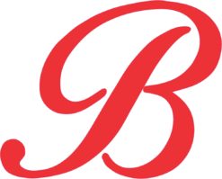 Red Cursive B monogram sticker
