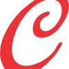 Red Cursive C Monogram sticker