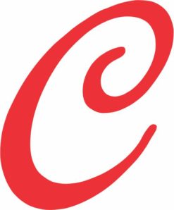 Red Cursive C Monogram sticker
