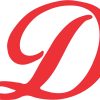 Red Cursive D Monogram sticker