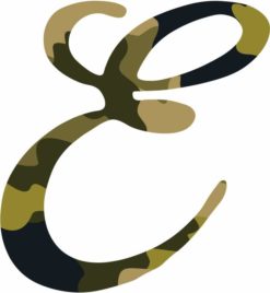 Camo E Monogram Sticker