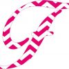 Pink Chevron Cursive F Monogram sticker