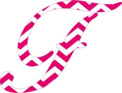 Pink Chevron Cursive F Monogram sticker