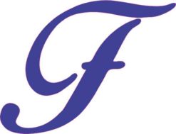 Blue Cursive F Monogram sticker