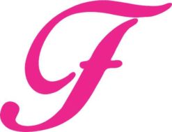 Pink Cursive F Monogram sticker