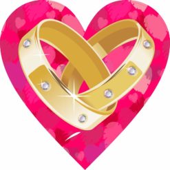 Wedding Rings Heart decal