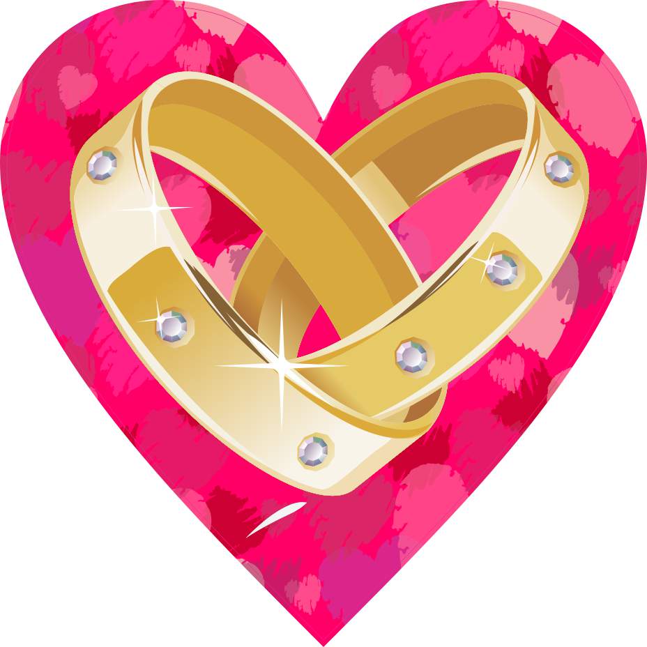 Wedding Rings Heart decal