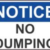Notice No Dumping decal