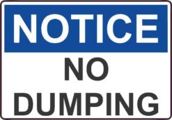 Notice No Dumping decal