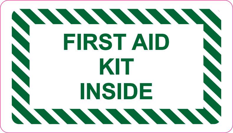 StickerTalk 3.5in x 2in First Aid Kit Inside Sticker Vinyl Medical Emergency Stickers