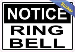 Alternative view of StickerTalk Notice Ring Bell Vinyl Sticker, 5 inches x 3.5 inches