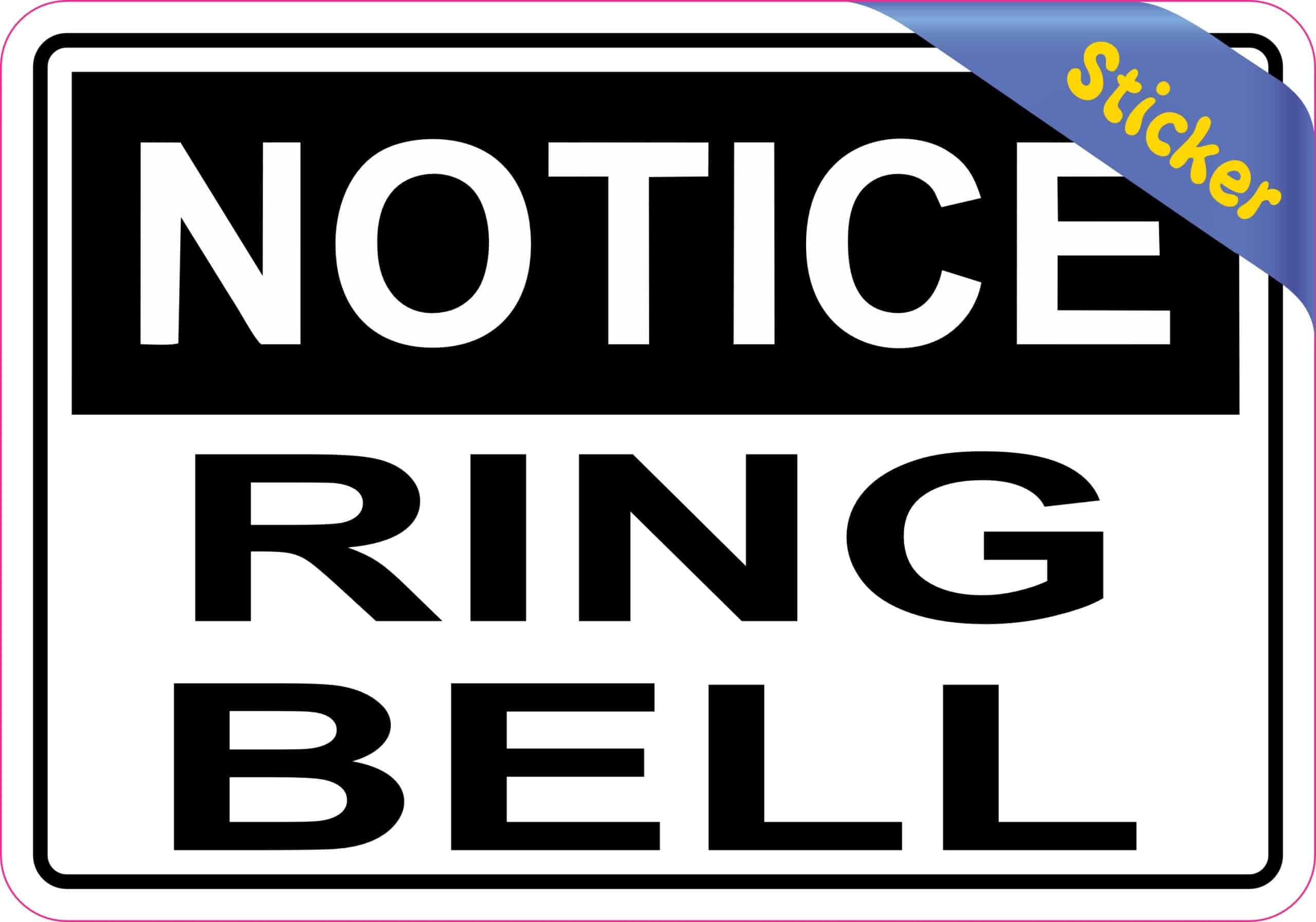 StickerTalk Notice Ring Bell Vinyl Sticker, 5 inches x 3.5 inches - Image 2