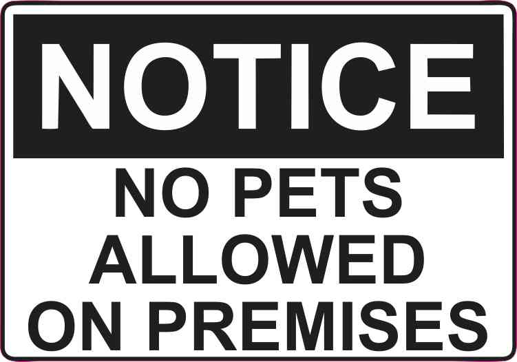 No Pets Sign Color Printed Decal Sticker Car Window Wall 