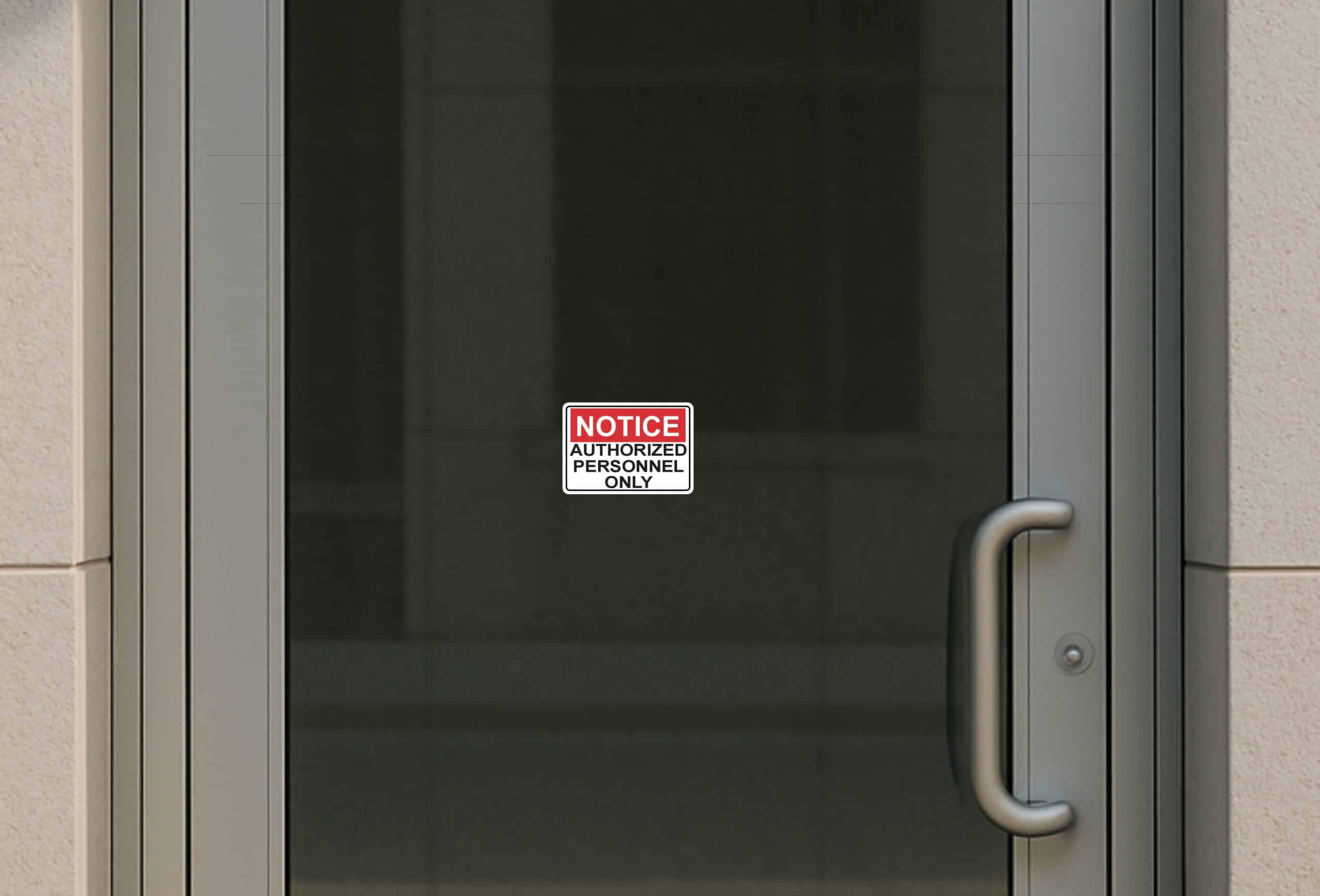 5in x 3.5in Red Authorized Personnel Only Sticker Vinyl Window Stickers - Image 5