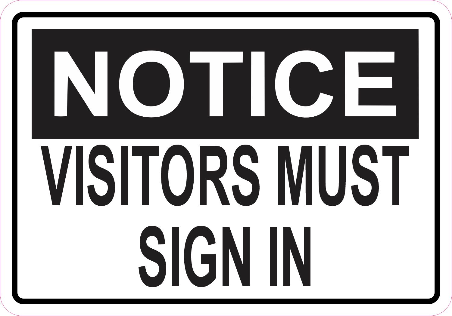 5in x 3.5in Visitors Must Sign In Magnet Vinyl Business Door Mag
