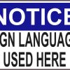 sign language used here