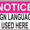 sign language used here