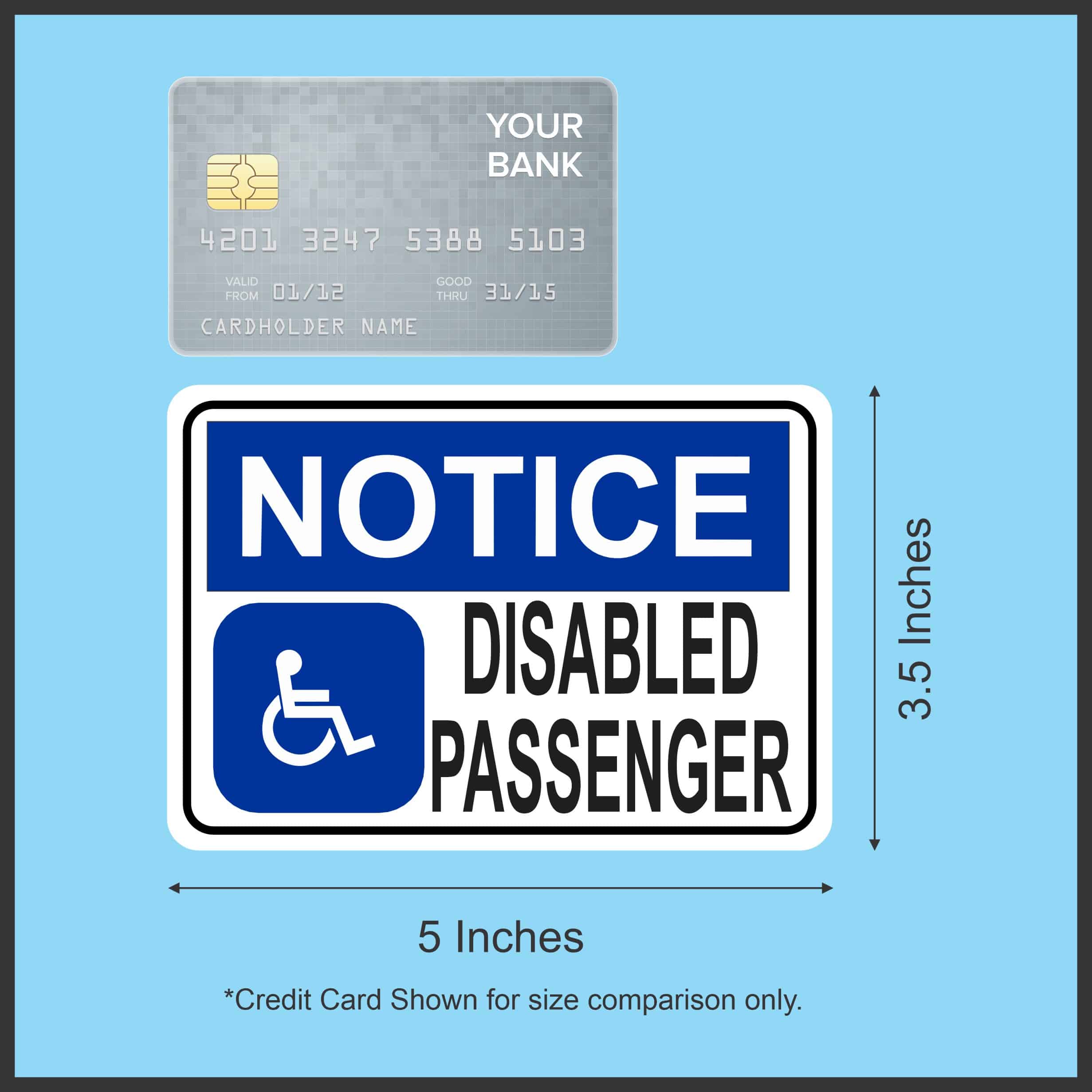 5in x 3.5in Disabled Passenger Magnet Vinyl Magnetic Vehicle Han - Image 4