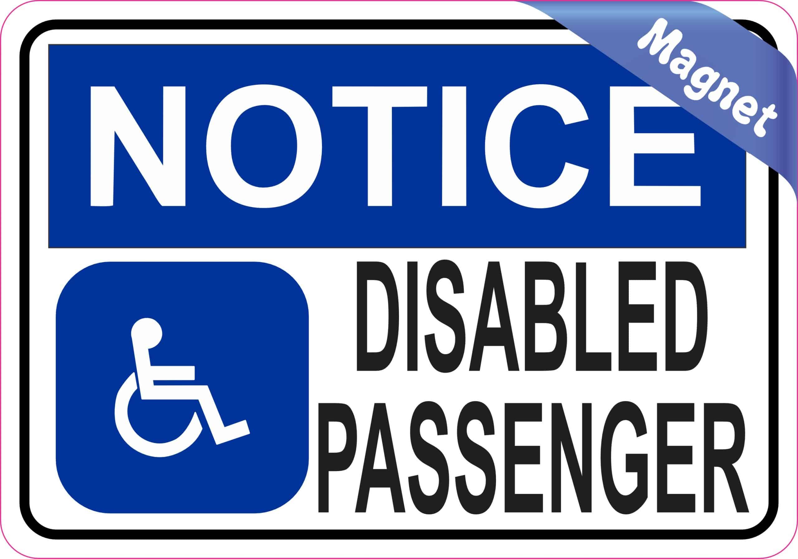 5in x 3.5in Disabled Passenger Magnet Vinyl Magnetic Vehicle Han - Image 2