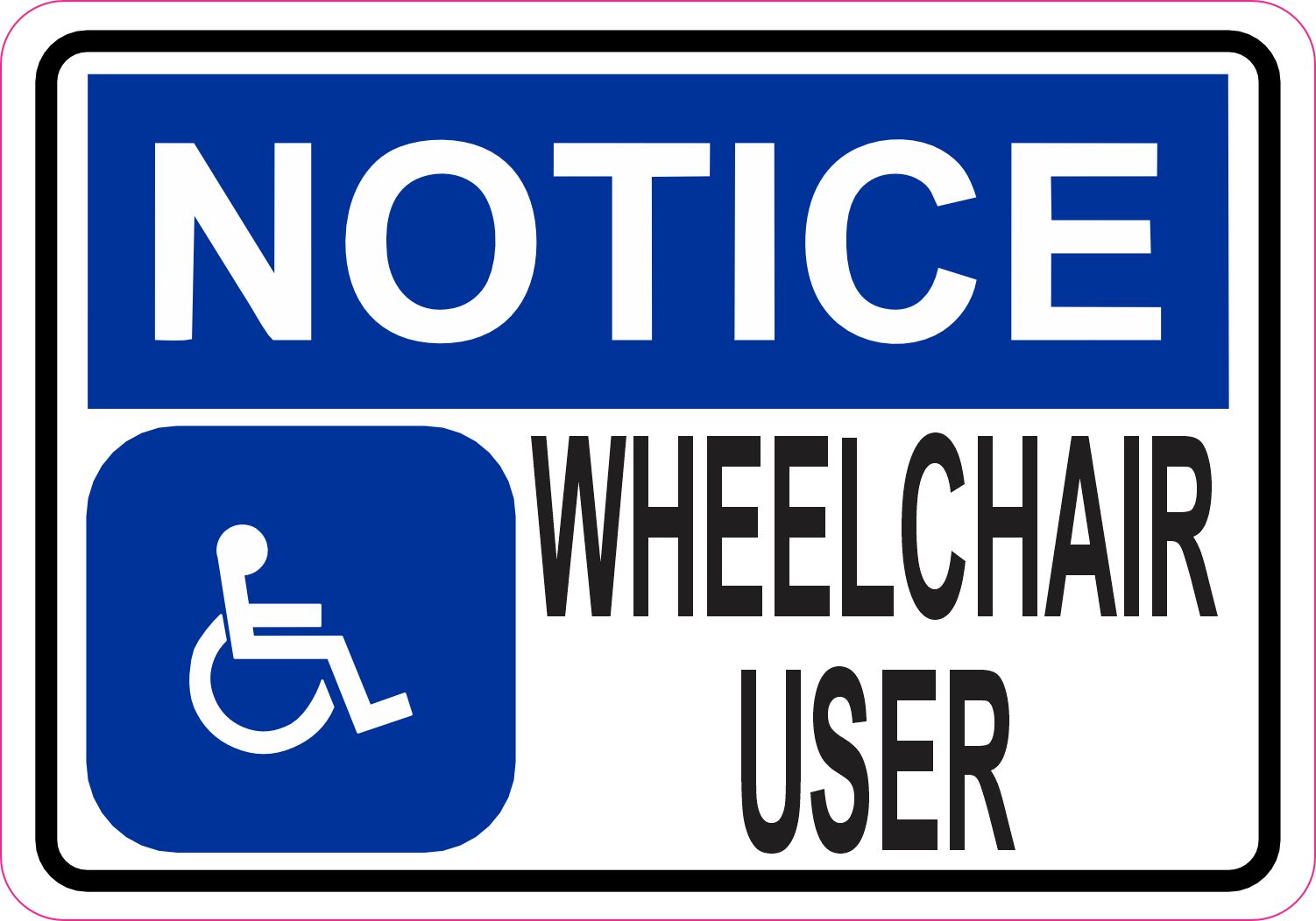 5in x 3.5in Wheelchair User Magnet Vinyl Magnetic Vehicle Handicap Sign