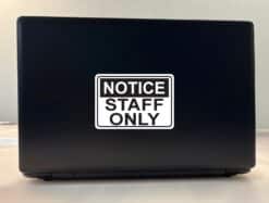 5in x 3.5in Notice Staff Only Sticker Vinyl Door Wall Sign Stickers