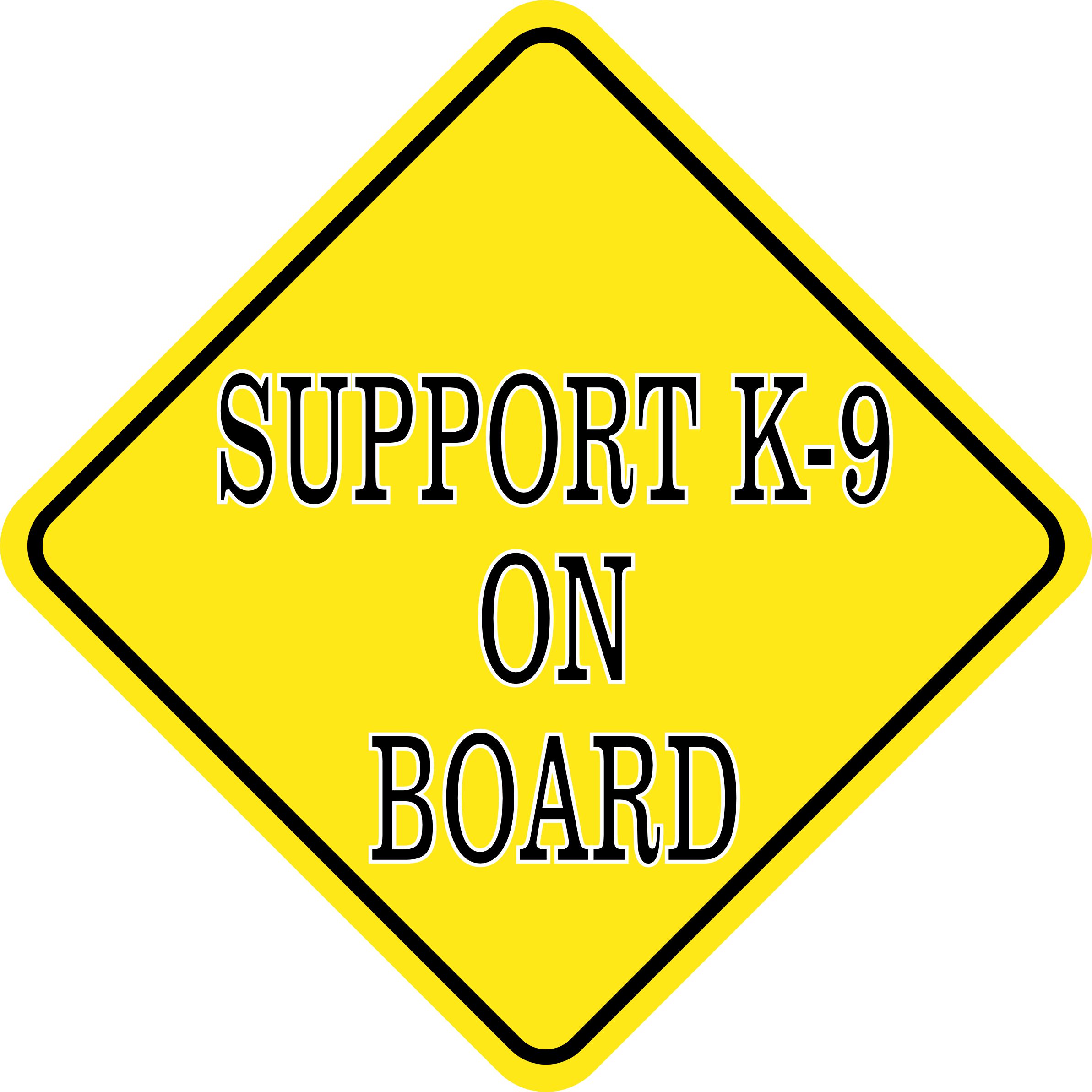 8in x 8in Support K-9 on Board Magnet