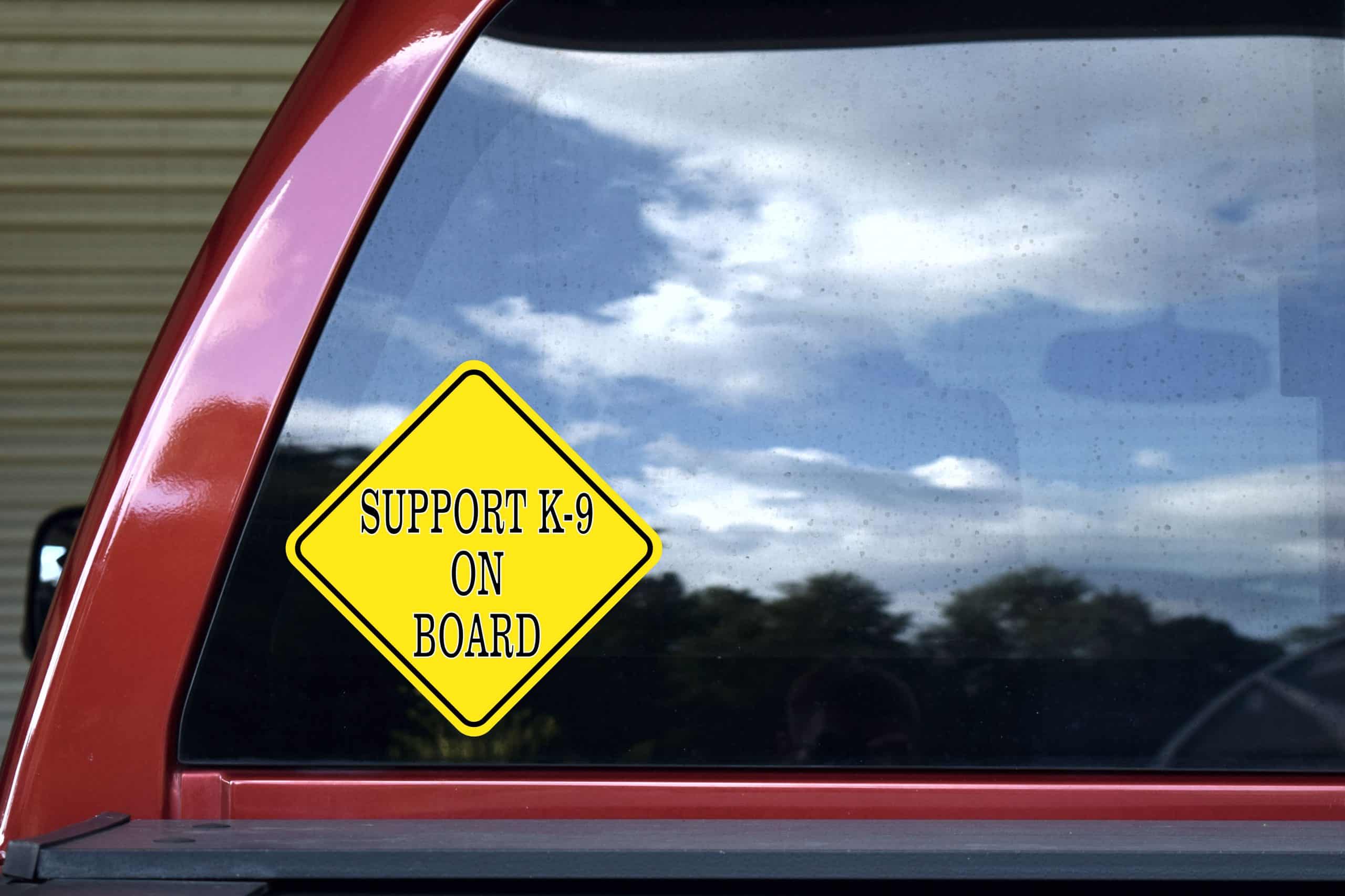 8in x 8in Support K-9 on Board Sticker - Image 4