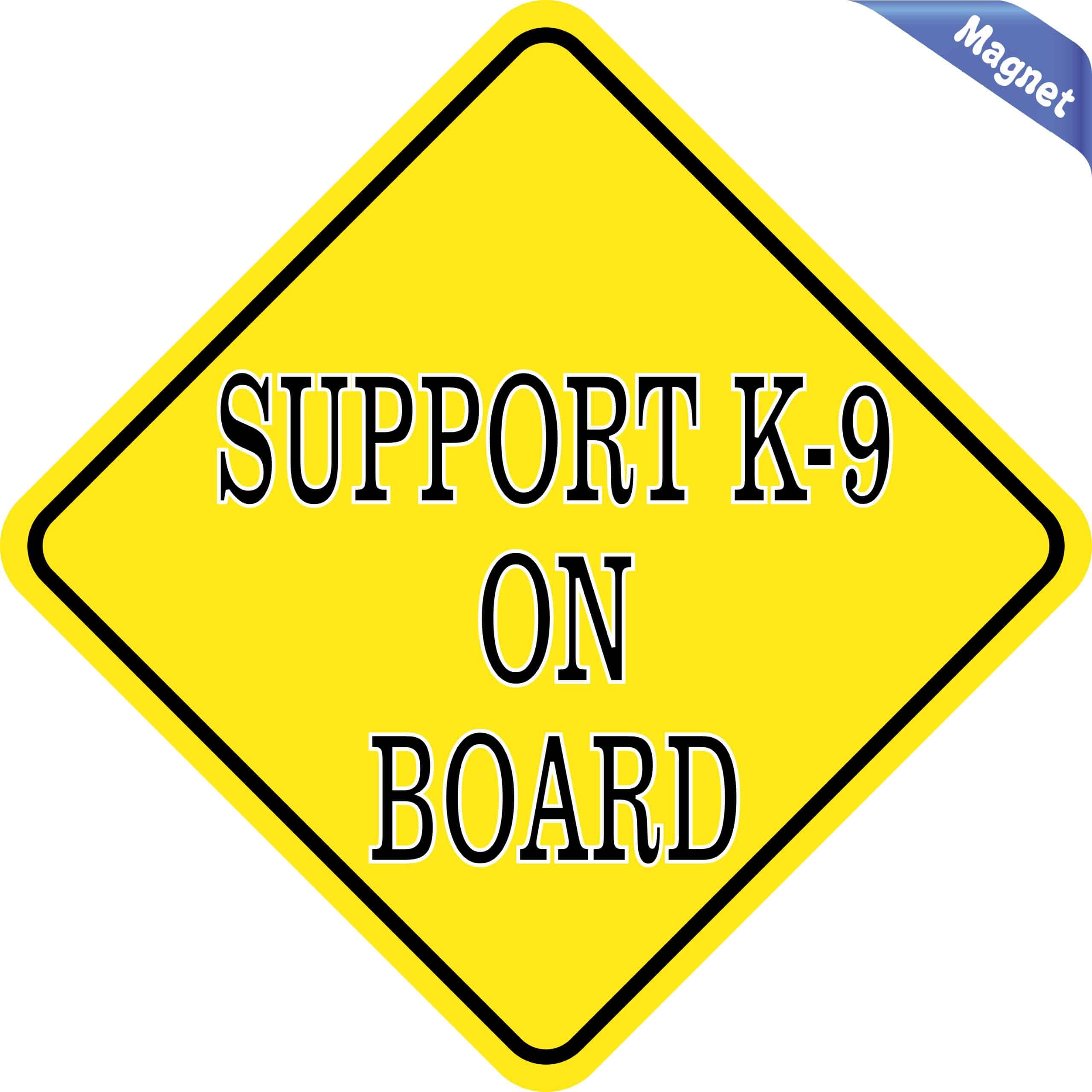 8in x 8in Support K-9 on Board Magnet - Image 2