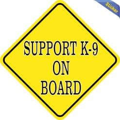 Alternative view of 8in x 8in Support K-9 on Board Sticker