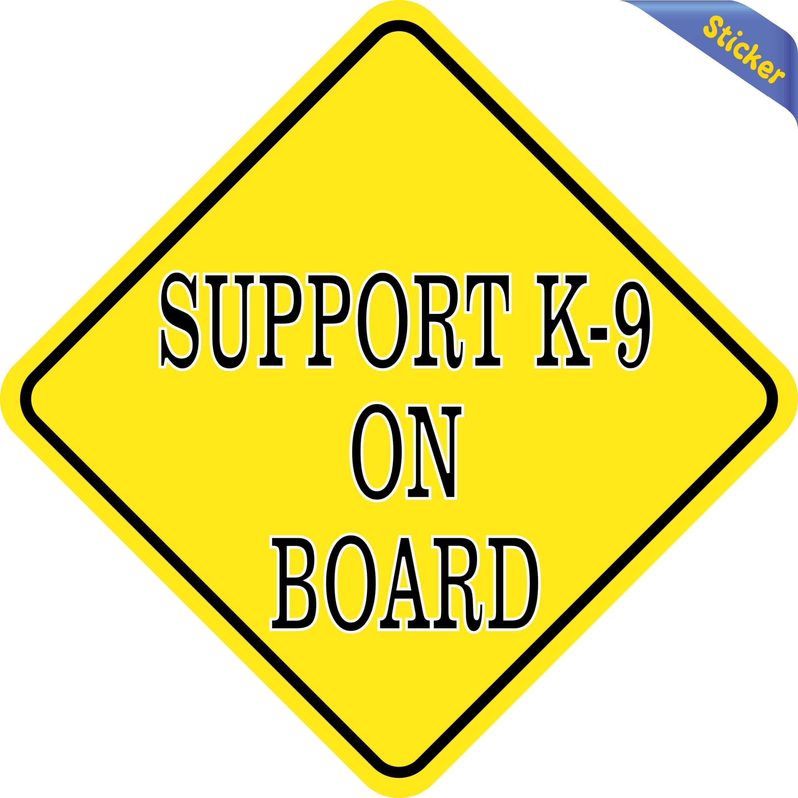 8in x 8in Support K-9 on Board Sticker - Image 2