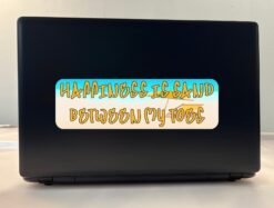 10in x 3in Happiness Is Sand Between My Toes Bumper Sticker Car Stickers