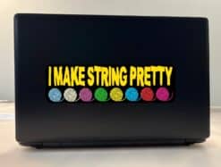 10in x 3in Multi Color I Make String Pretty Bumper Sticker Vehicle Stickers