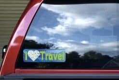 10in x 3in I Love Travel Bumper Sticker Vinyl Car Truck Window Stickers