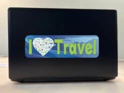 10in x 3in I Love Travel Bumper Sticker Vinyl Car Truck Window Stickers